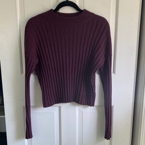 Madewell Ribbed Knit Sweater in Plum